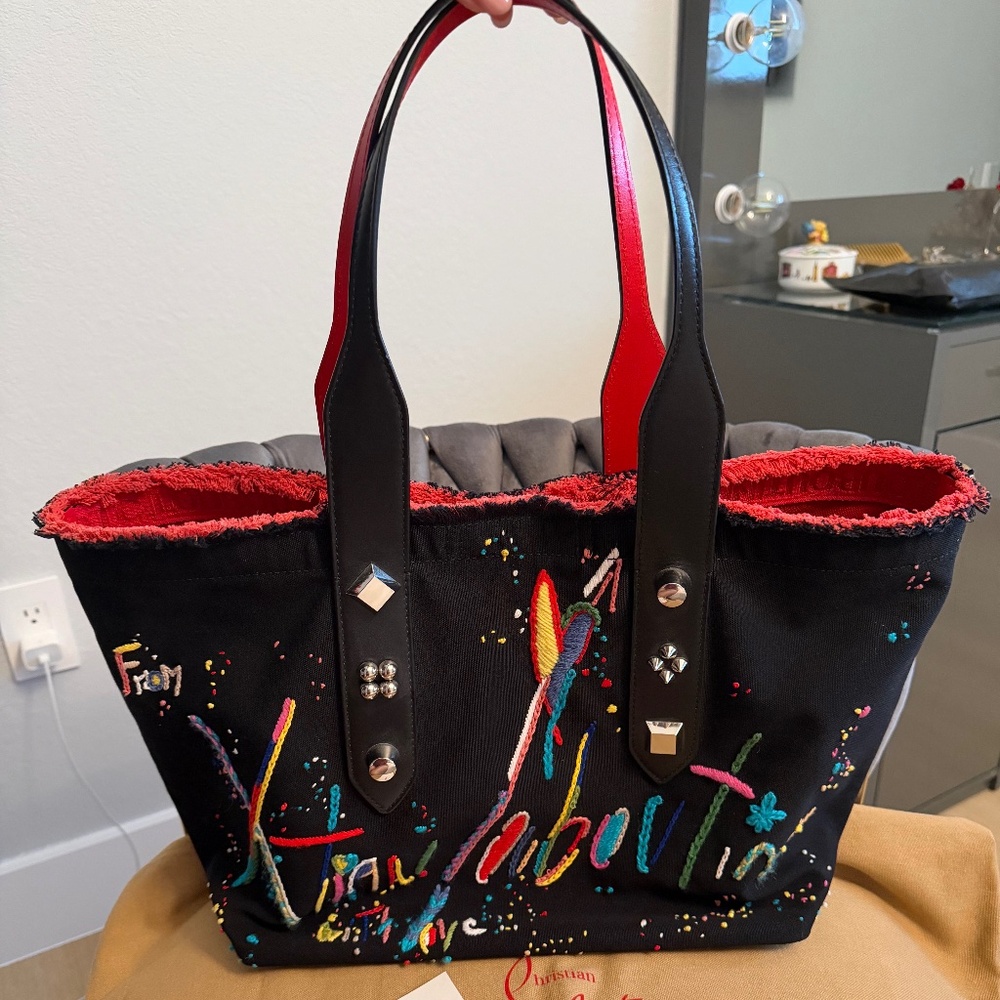 Christian Louboutin Frangibus Medium Tote Bag in Black Multicolor